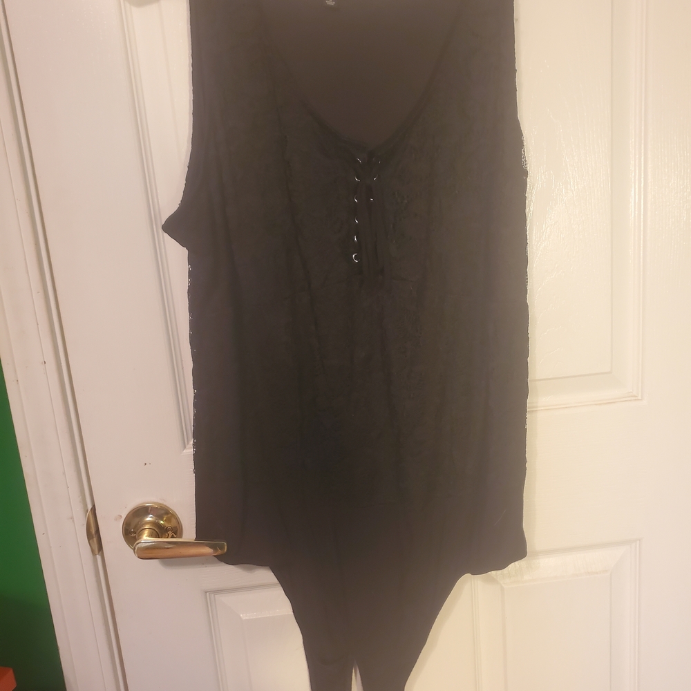 Sleek Black Lace-Up Women's Bodysuit